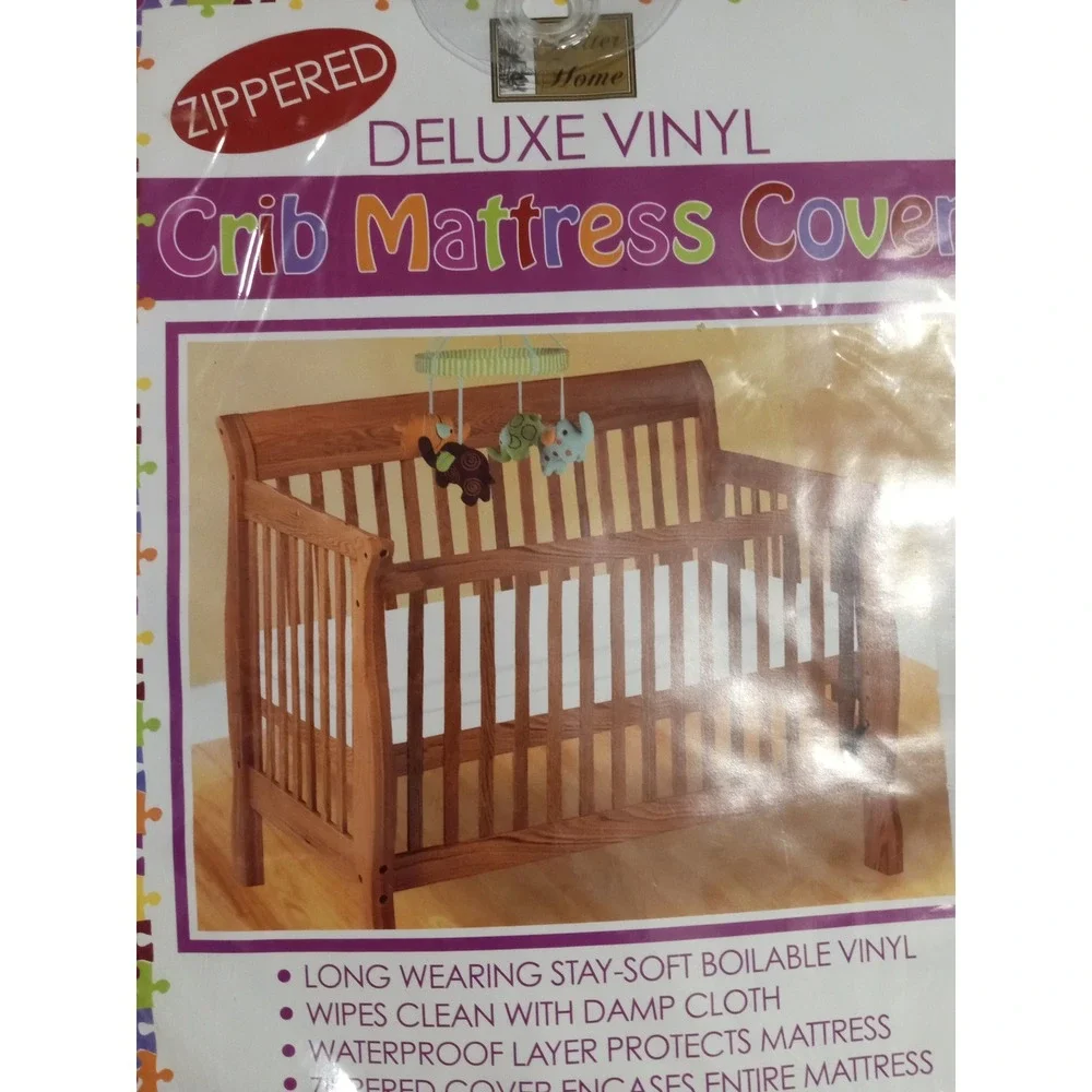 Home Deluxe Vinyl Crib Mattress‎ Cover Zippered Waterproof Standard Size 28x52